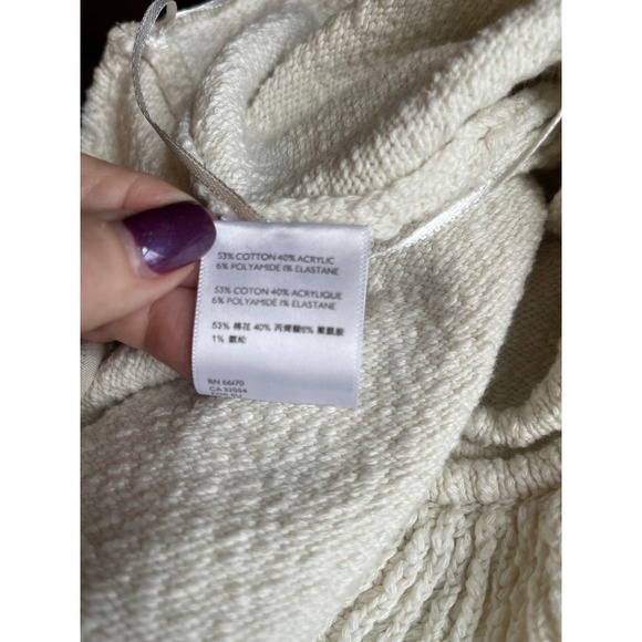 Urban Outfitters Ivory Knit Ruffle One‎ Shoulder Crop Top - Size S - Picture 4 of 4